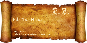 Rába Nina névjegykártya